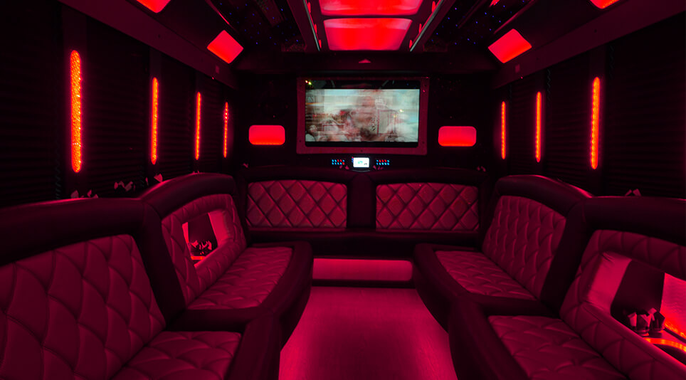Limo buses with LED lights